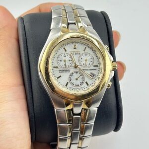 Citizen Eco-Drive E811 Chronograph Perpetual Calendar Two-Tone Men’s Watch 017
